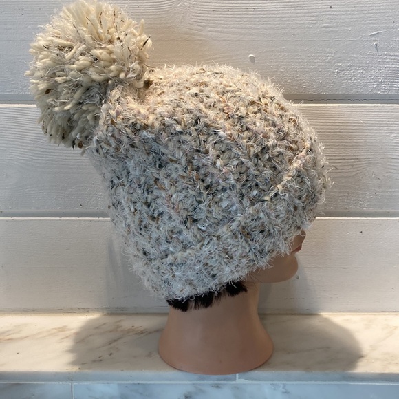 Mixit Chunky Ivory Tweed Pompom Scarf and Hat - Picture 7 of 11